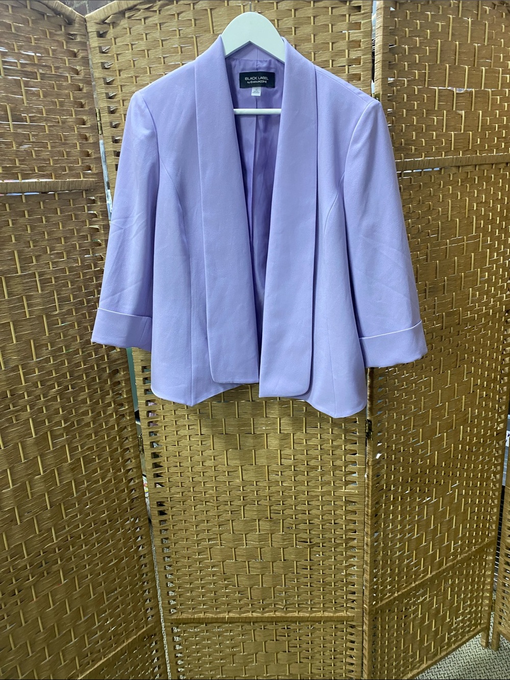 Black Label Lavender Draped Cropped Blazer